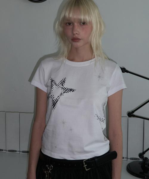 Star Print Slim Fit T-shirt White