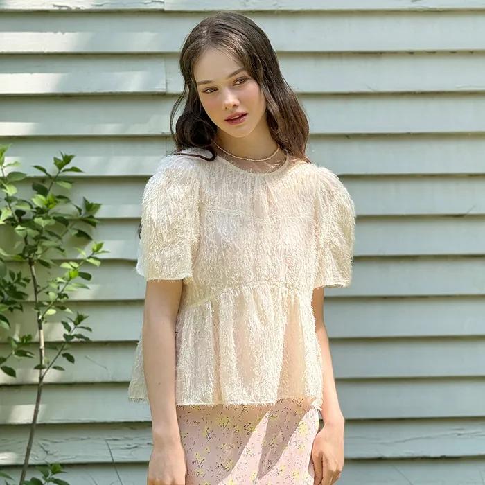 [New 컬러추가 ] Lautre Ette ribbon Butter Blouse