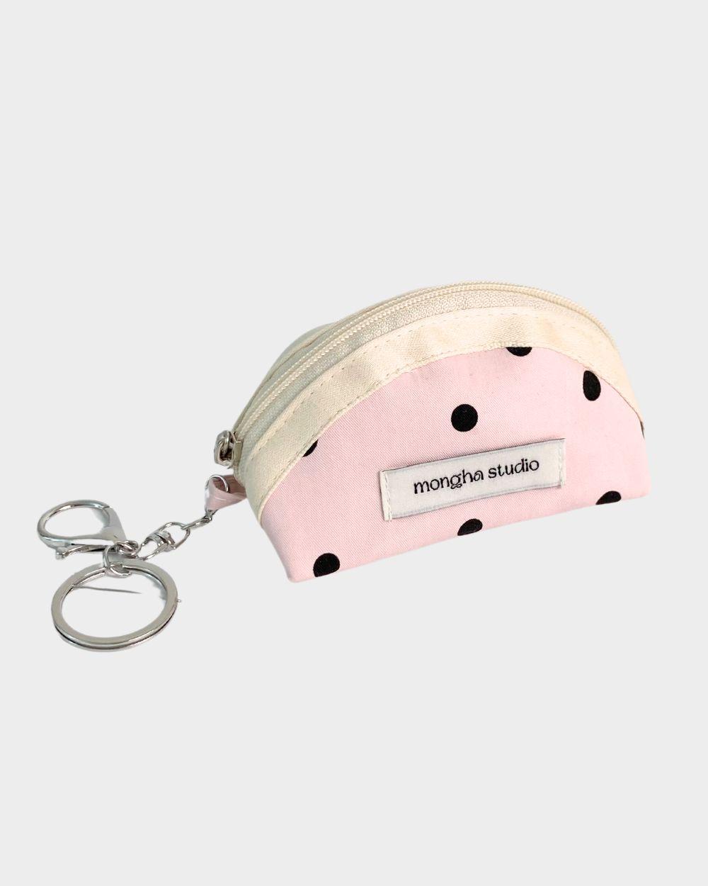 keyring pouch - dot (baby pink)