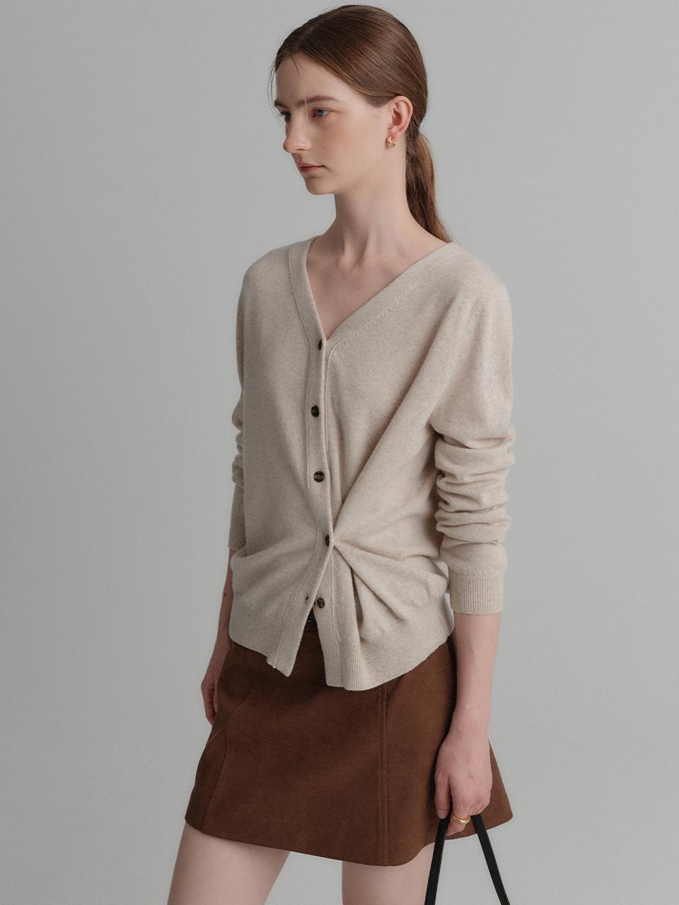 룩캐스트 지젤 캐시미어 가디건_베이지 / GISELLE CASHMERE CARDIGAN_BEIGE