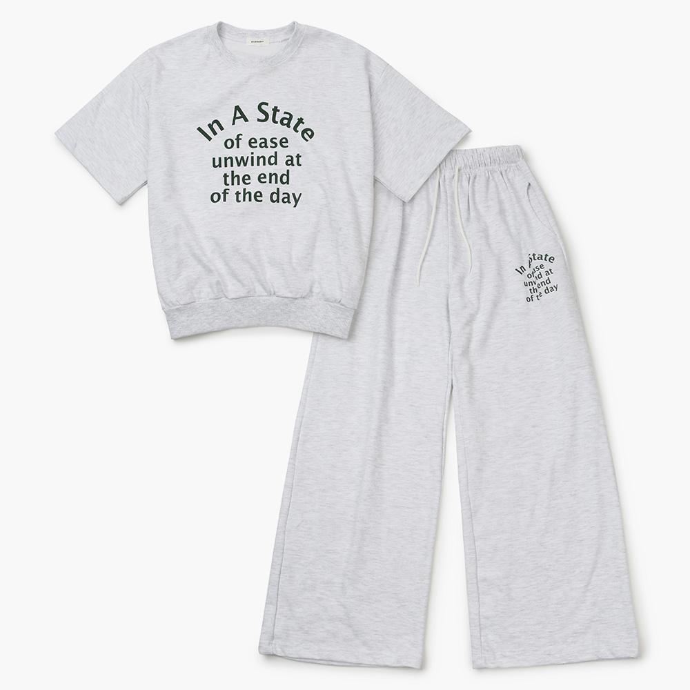 데이 레터링 반팔&트레이닝 팬츠 세트(3color)