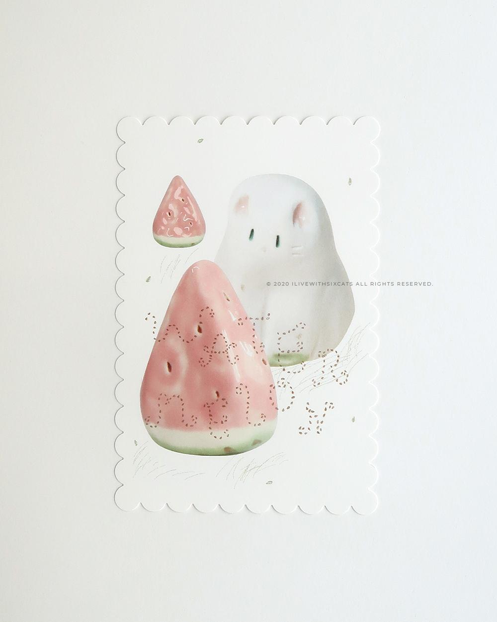 ⁞ 엽서 ⁞ 수박밭의 고양이