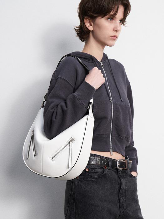 TWO ZIPPED HOBO BAG_2COLORS