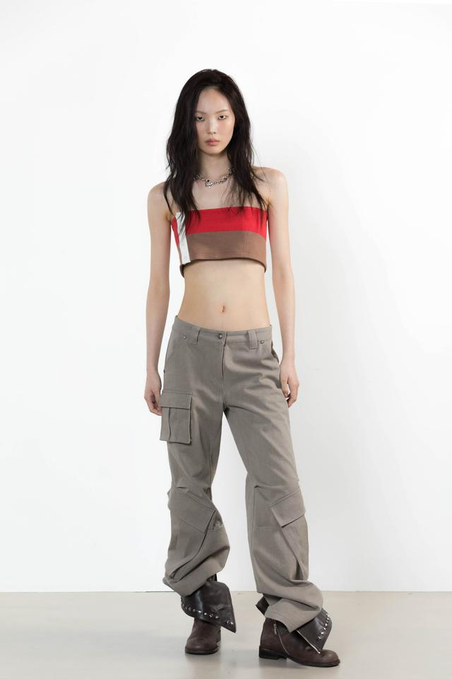 [3/25 DELIVERY] CARGO BOOTS CUT PANTS KHAKI GRAY