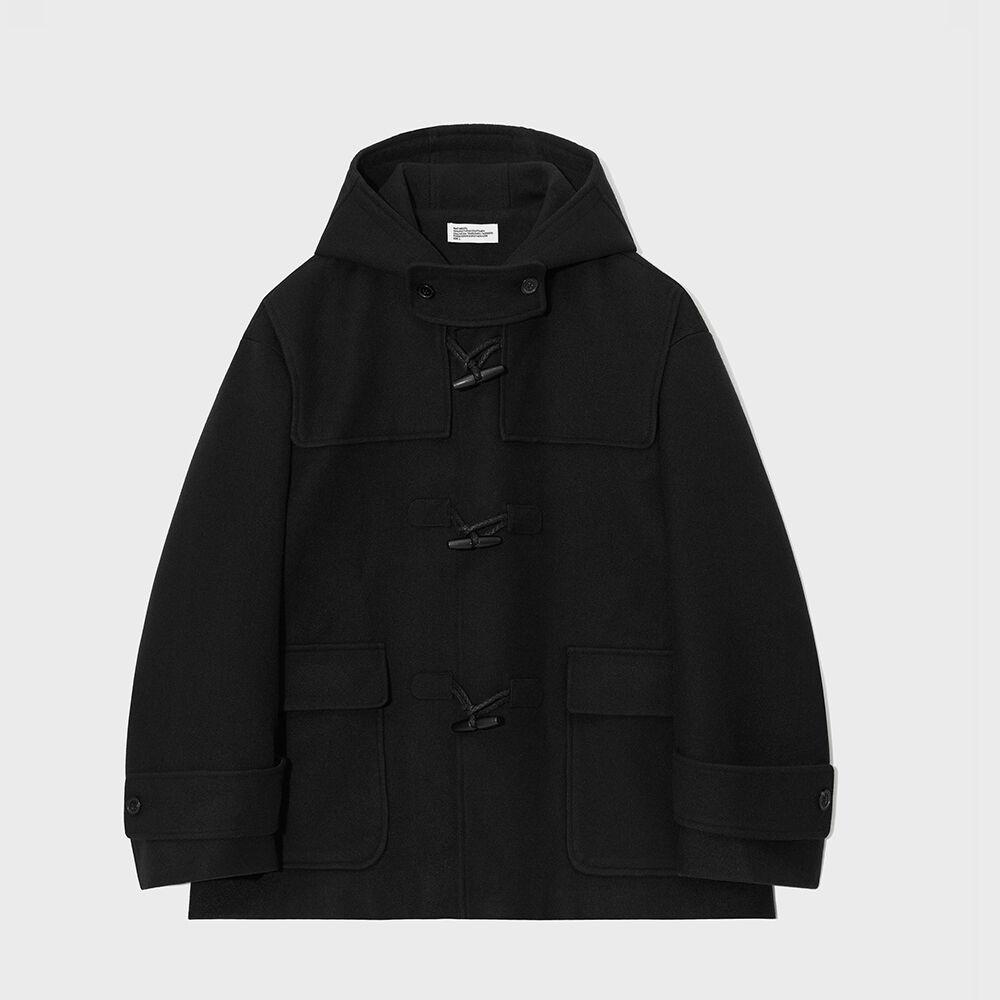 [22F/W Renewal] Oversize Melton Convoy Duffle Coat Black