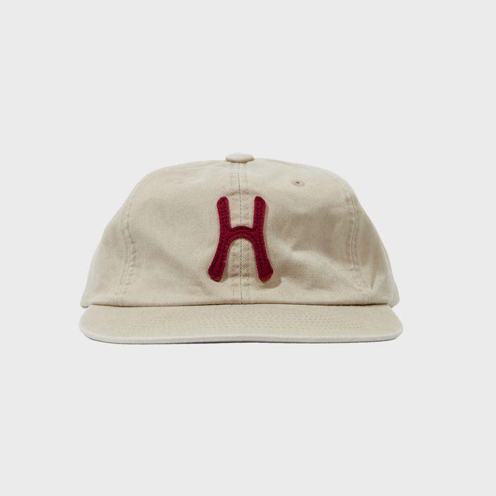 H Logo Cotton Relaxed Fit 6Panel Cap_Beige