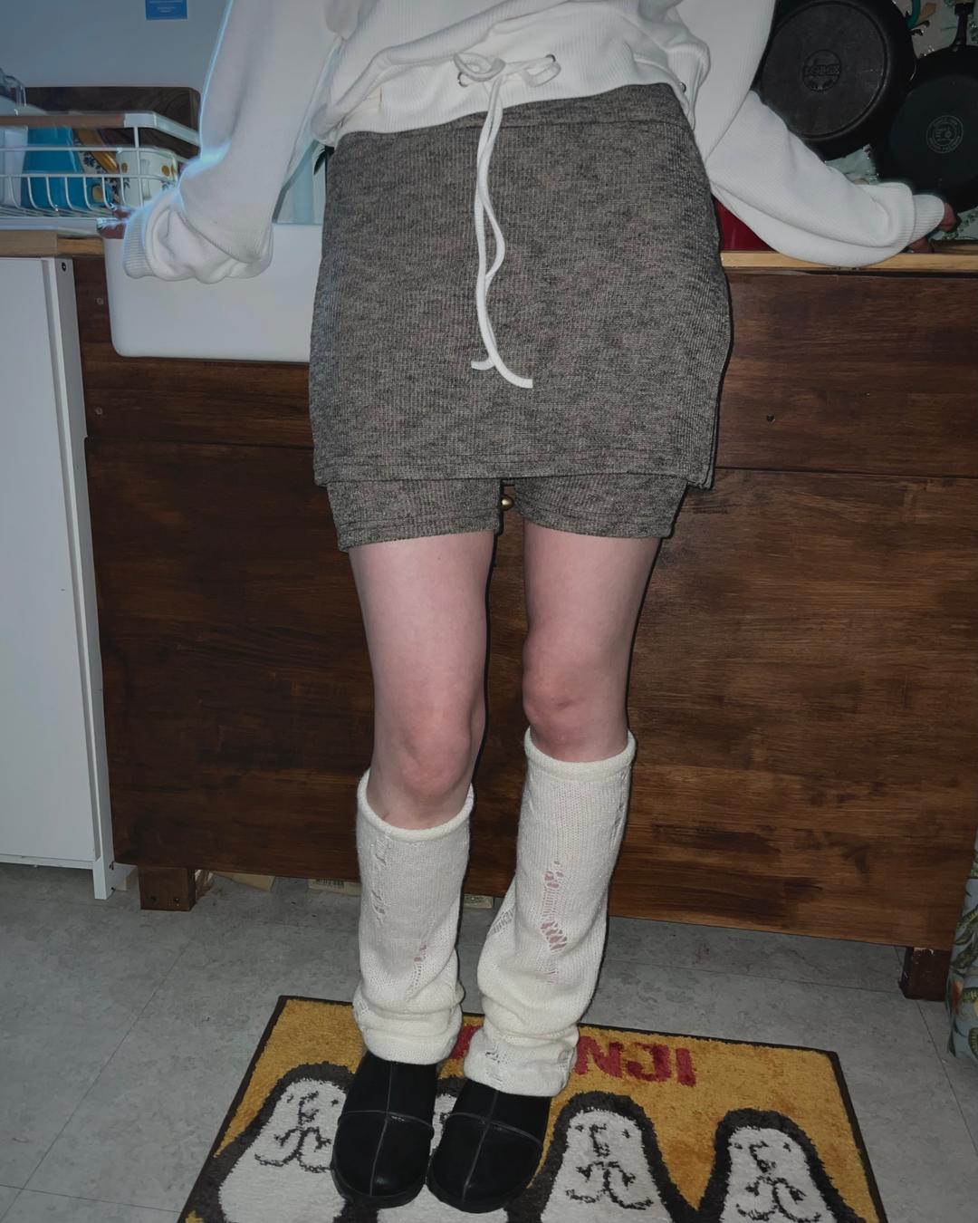 (2color) 츠하 바이크쇼츠 큐롯 미니스커트 니트팬츠