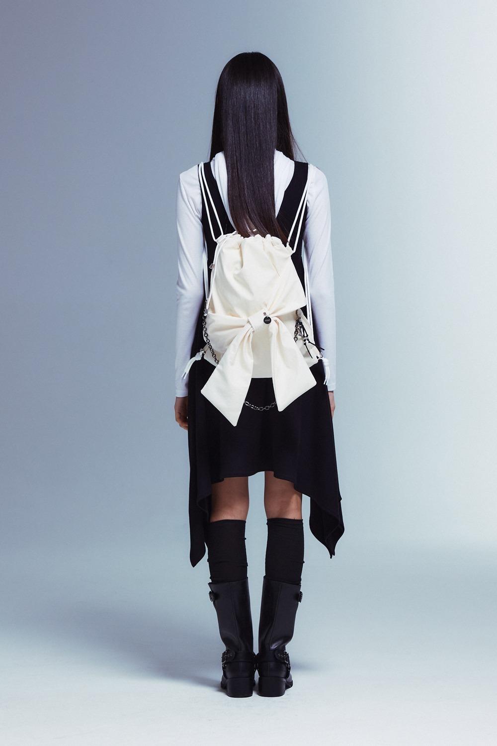 Ribbon 2way bag _Nylon cream