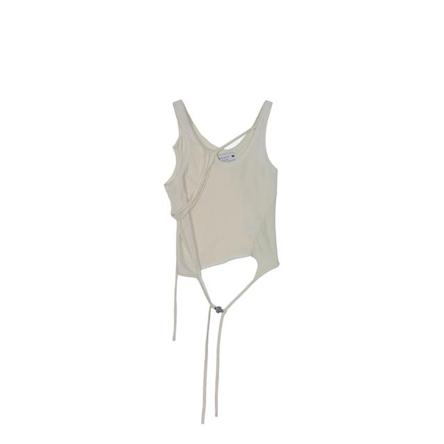 [AE SYNCTX : 에이시넥틱스] TRIMMED SLEEVELESS TOP IVORY