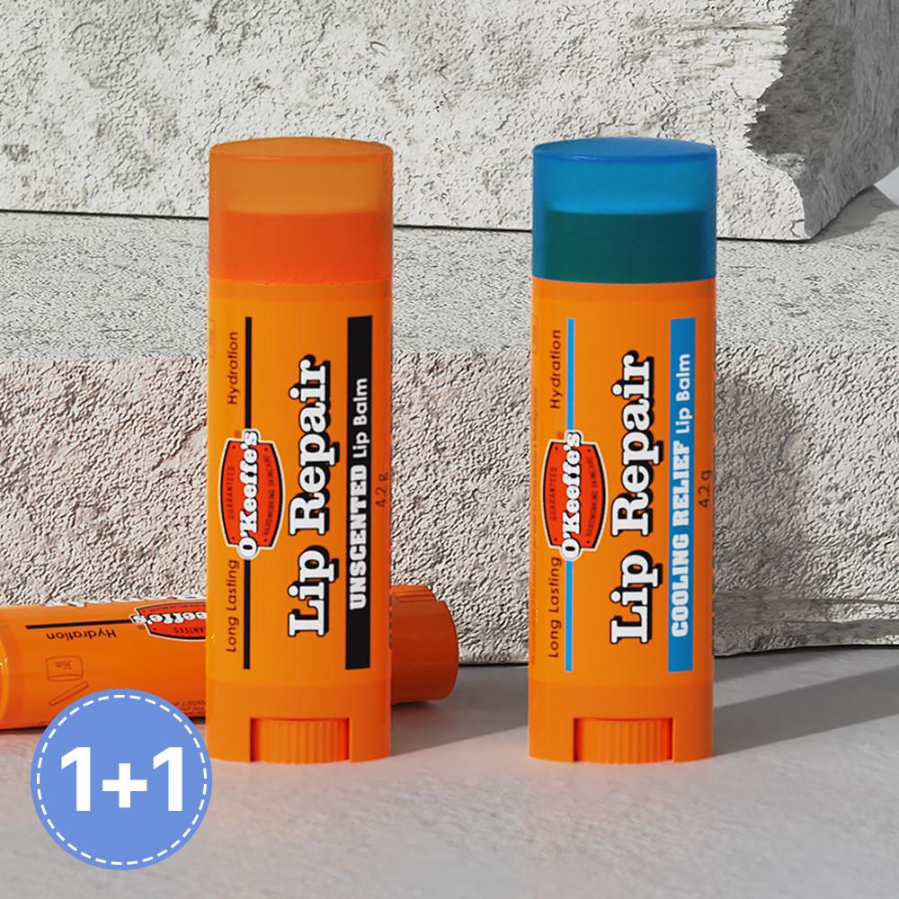 [1+1] 오킵스 립리페어 립밤 스틱 4.2g 쿨링릴리프/언센티드 극강보습약속  O'Keeffe's