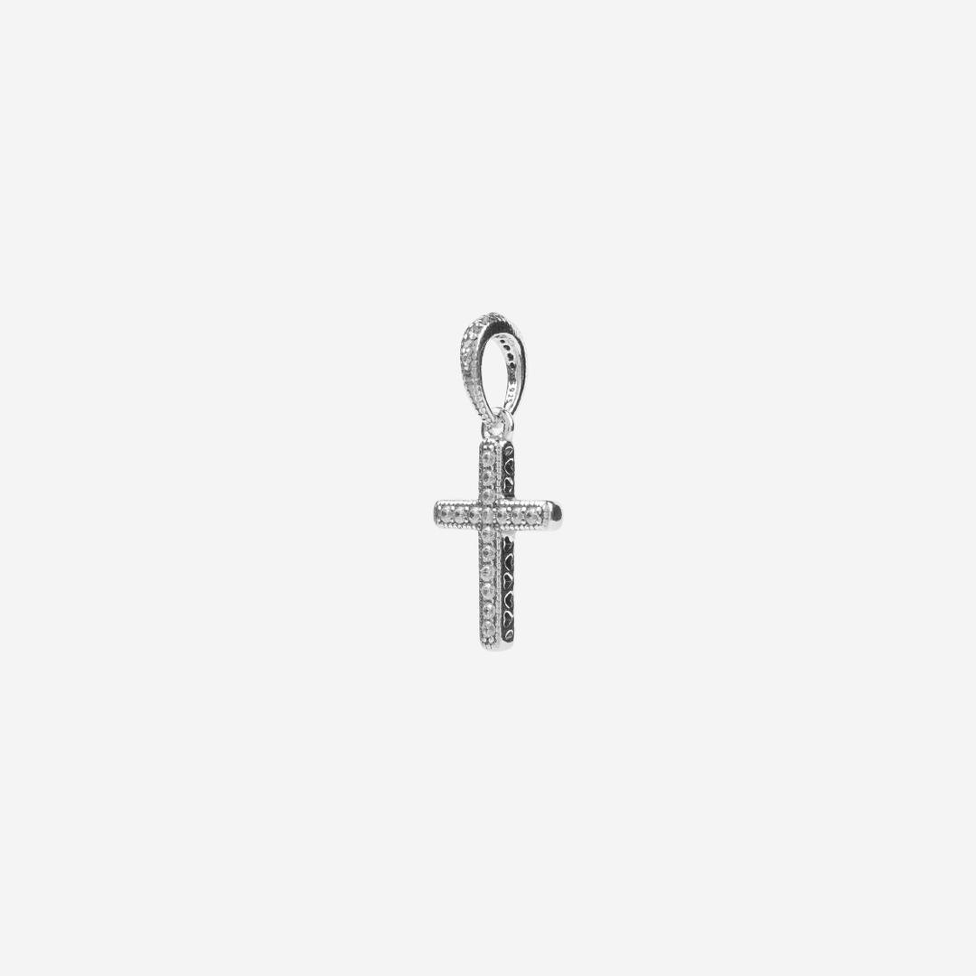 (W) Pandora Sparkling Cross Pendant Sterling Silver Clear