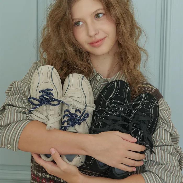 [바로배송] 리얼 스웨이드 더블 보우 스니커즈 58510