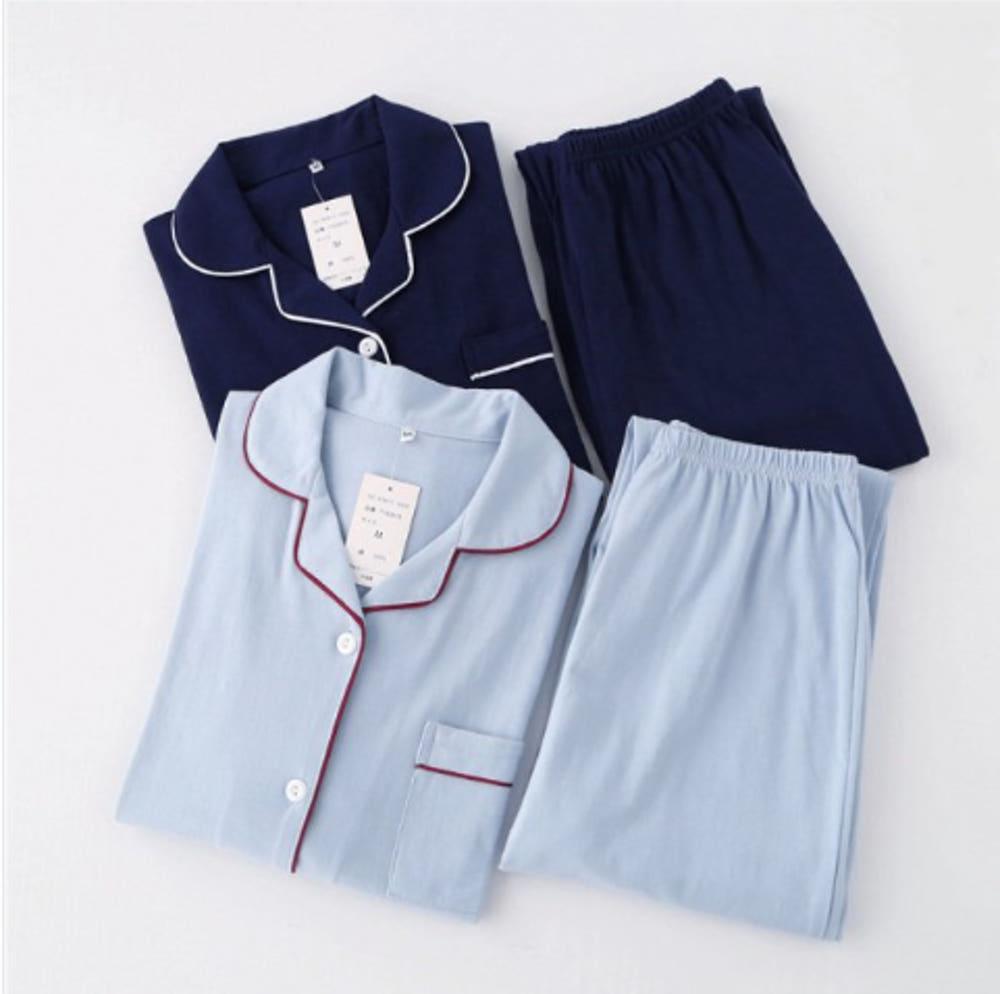 클래식 순면 잠옷세트 커플 파자마 신혼부부