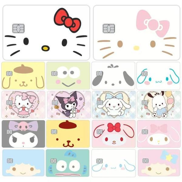 산리오 신용 체크 은행 교통 카드 스티커 쿠로미 헬로 키티 포차코 폼폼푸린