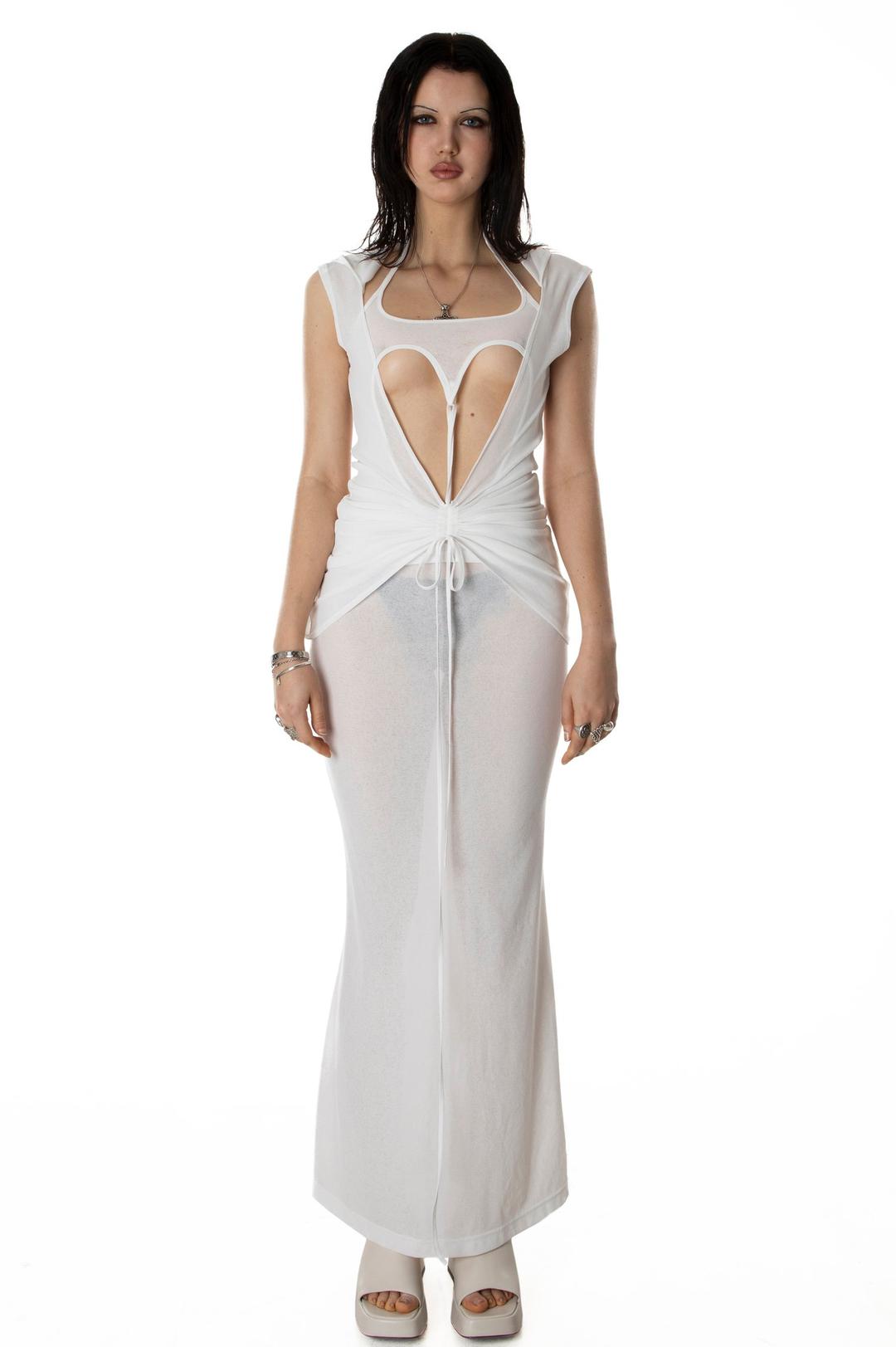 .heart hood dress white — .nibgnus