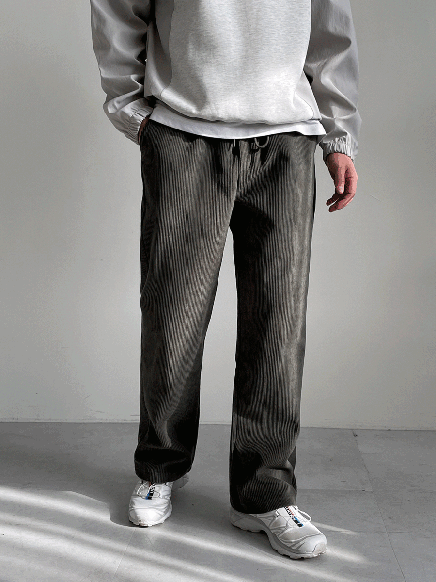 [1+1] 도톰 코듀로이 기모 와이드 팬츠