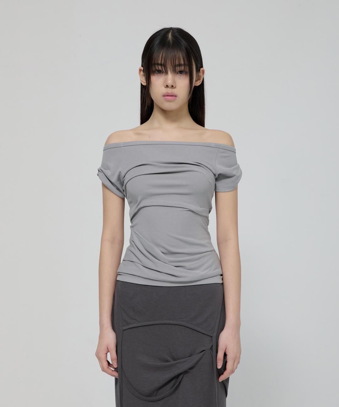 Draped Top (FL-130_Gray)