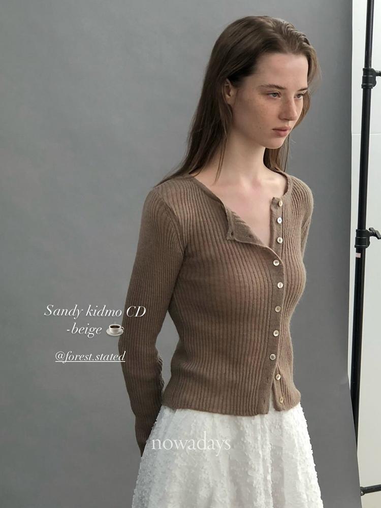 나우어데이즈 forest 포레스트 샌디 키드 가디건 긴팔 유넥 골지 니트 cd (3col)