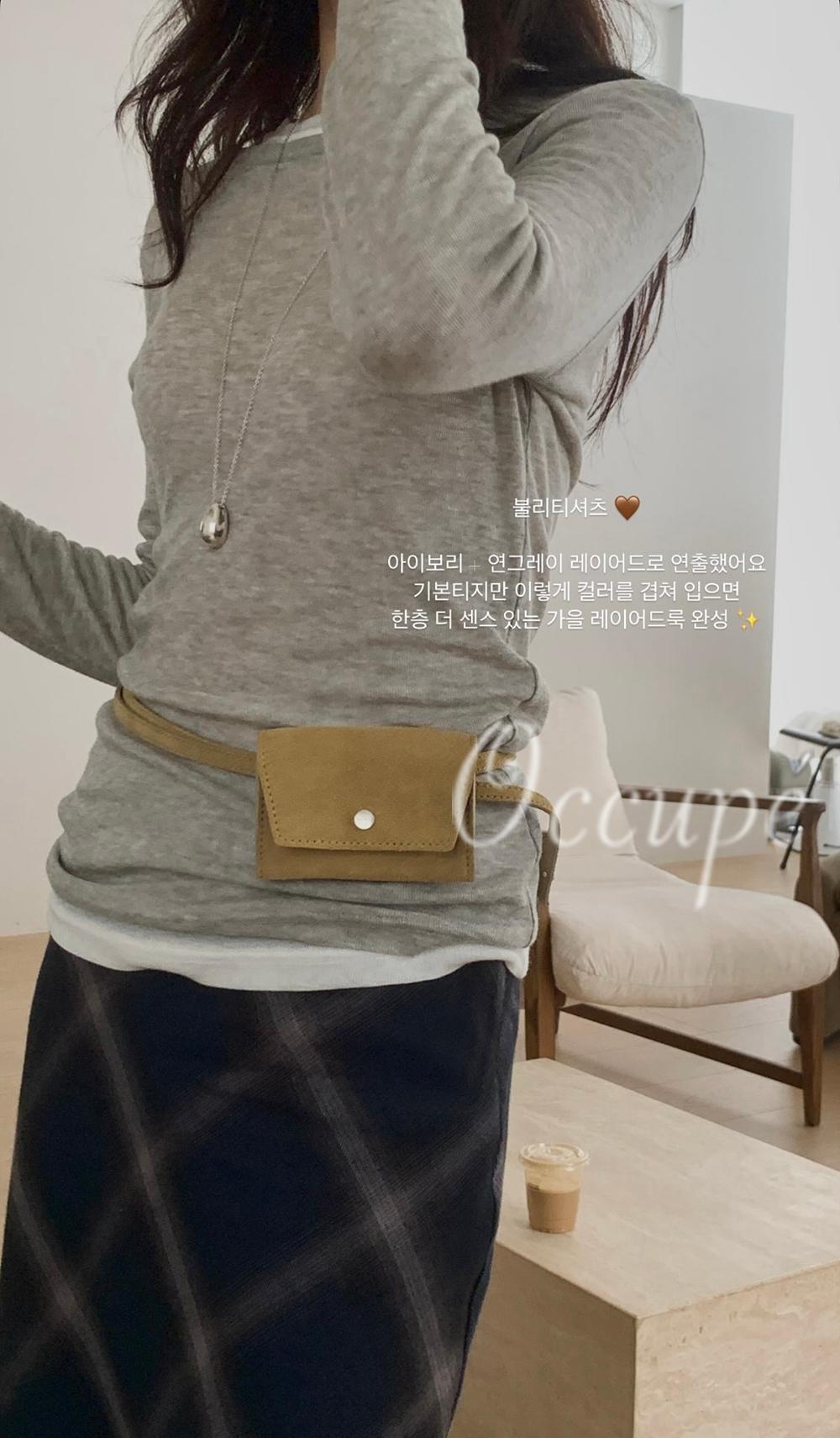 오큐페 [당일출고]미엘 불리 티셔츠 (5col) miel 레이어드 데일리 울 긴팔티