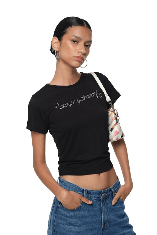 하이드레이트 핫픽스 베이비 티셔츠 블랙