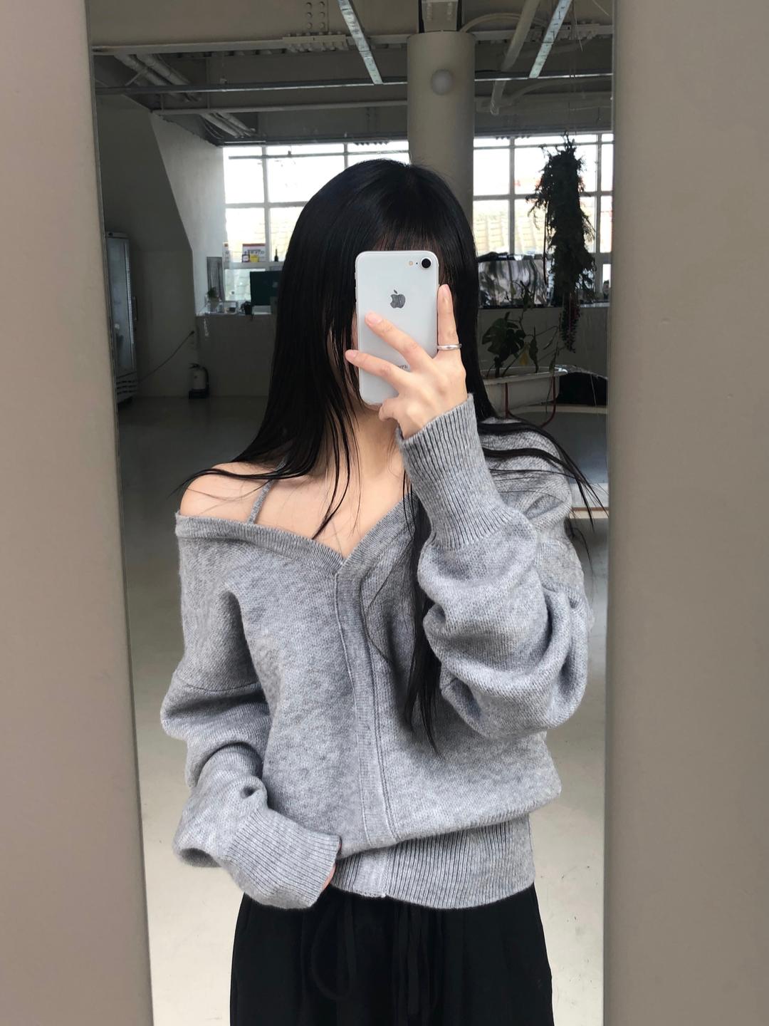 halterneck v knit (2colors)