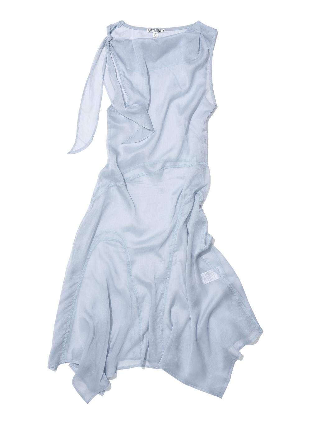 [WOMEN] SHEER TIE-STRAP ASYMMETRIC DRESS_SKY