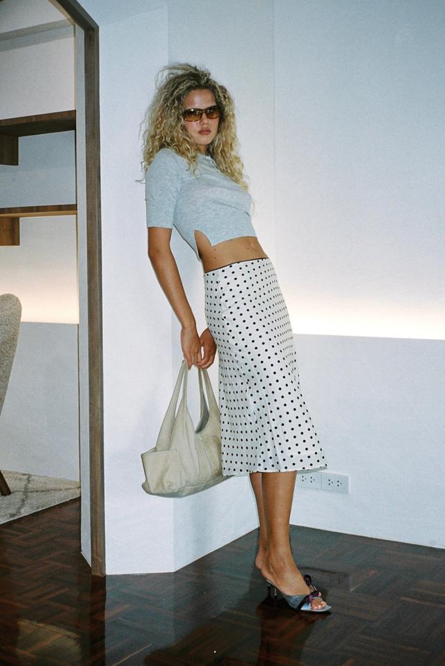 Sweet skirt midi length - polka dot in cream (pre-order 25 days) - SM