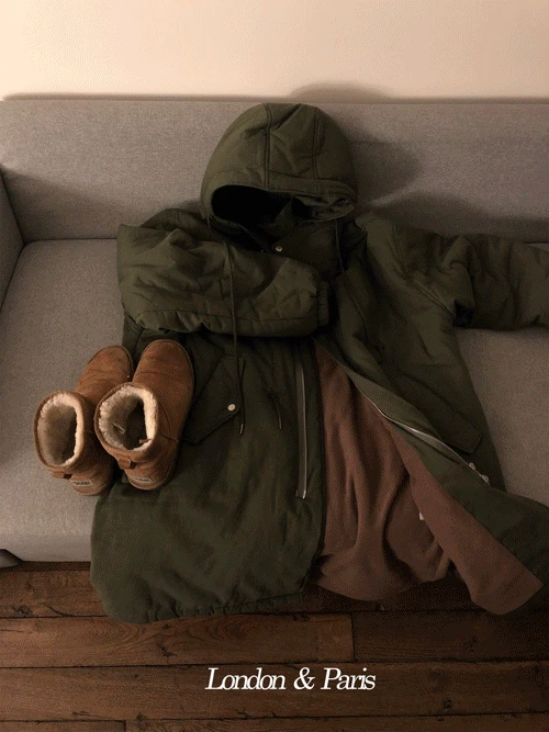 [문의폭주]  London padded fleece parka (2color)