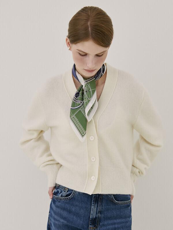 해더 MOHAIR V-NECK CARDIGAN_IVORY HYETHE