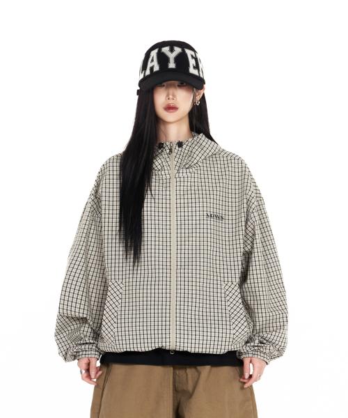 Vortex Check Windbreaker Ivory