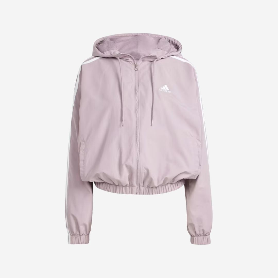 (W) Adidas Essential 3S Woven Windbreaker Jacket Preloved Fig - KR Sizing