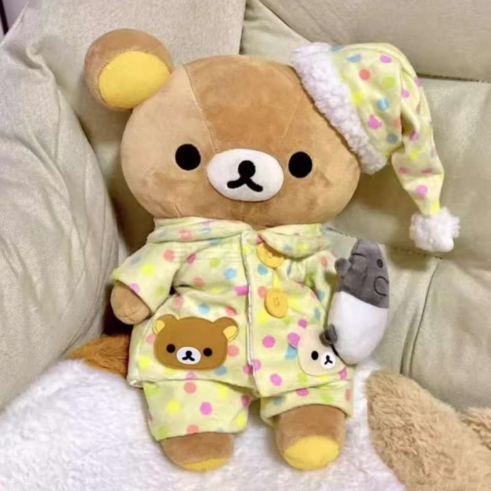 귀여운 리락쿠마 곰 인형 수면잠옷 인형 침대 애착인형