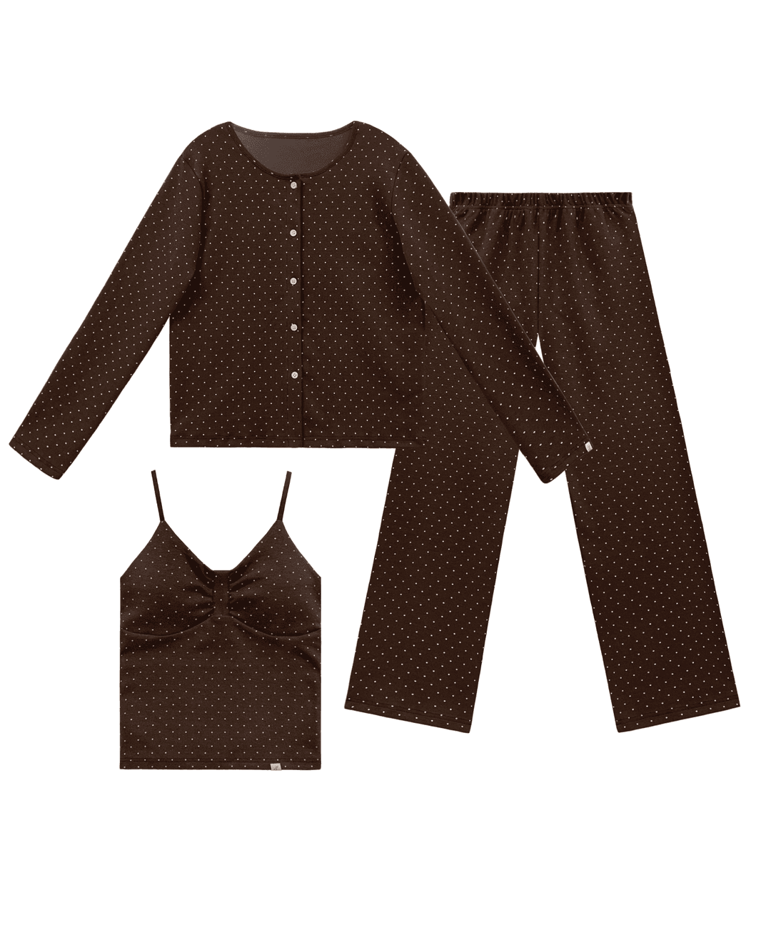 fuzzy pajama set - choco