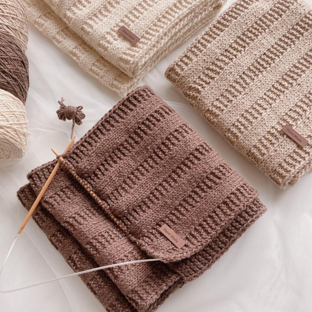 초보자용 DIY손뜨개 대바늘목도리 뜨개질키트  5color