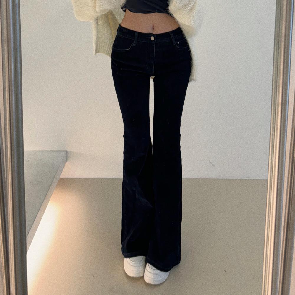 말라핏 벨벳 로우 부츠컷 팬츠