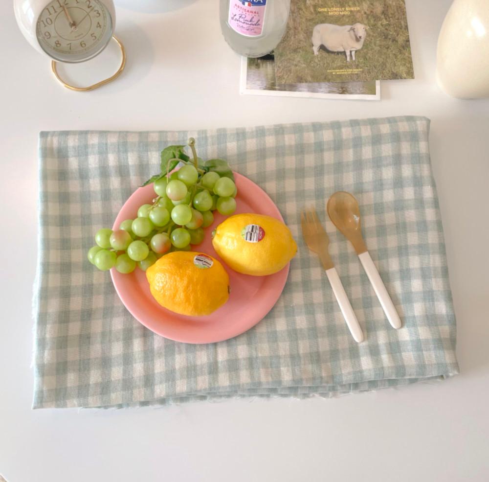 [체크앤플라워 시그니처] 크리미 체크 부드러운 거즈 원단