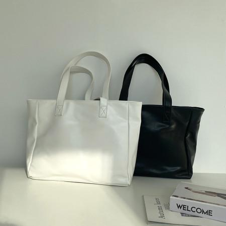 =넉넉한 수납 무지 레더 쇼퍼 데일리 가죽 빅숄더백