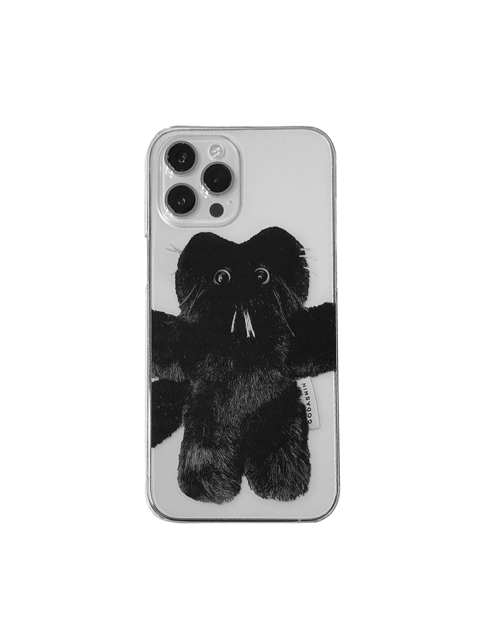 [투명 하드] cats keyring case 1 (black)