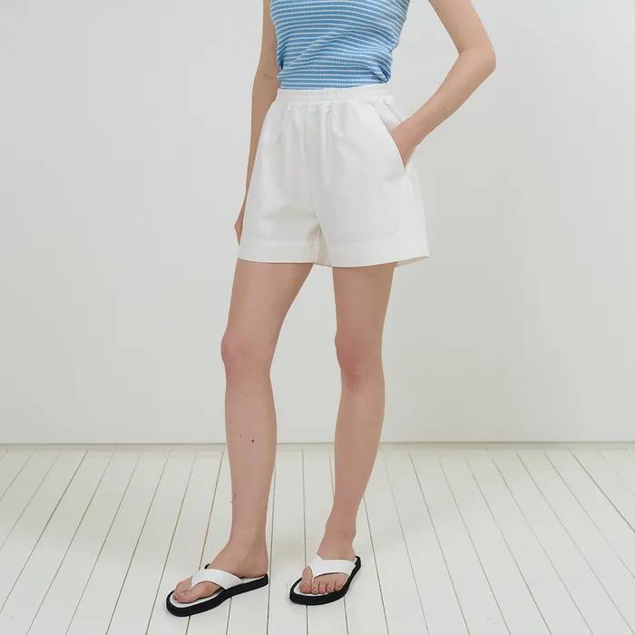 Cotton Banding Half Pants_Ivory