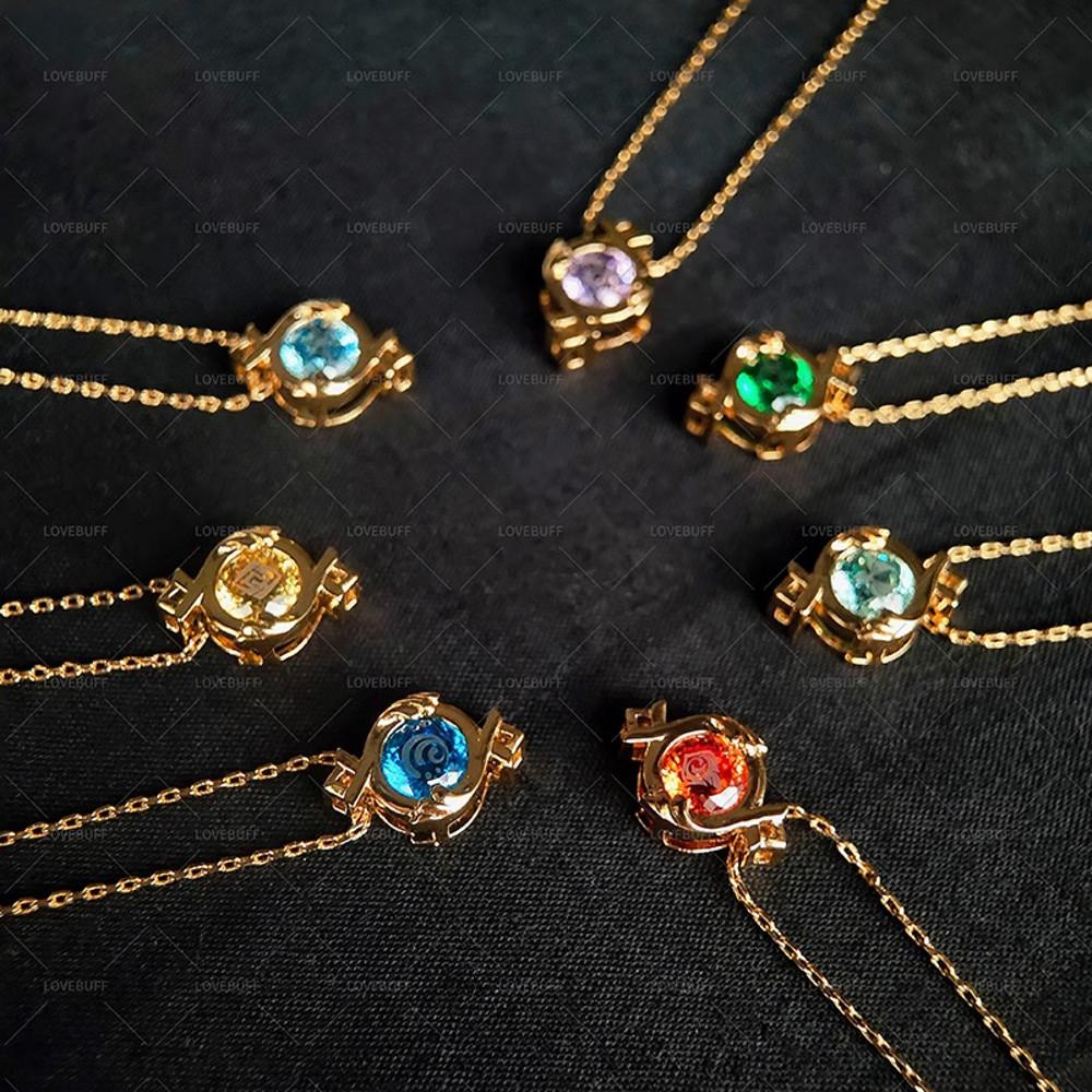 LOVE BUFF / 원신 동인 액세서리 / 미니 신의 눈 지르콘 펜던트