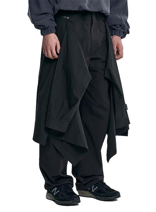 Shirt Layered Pants [BLACK]