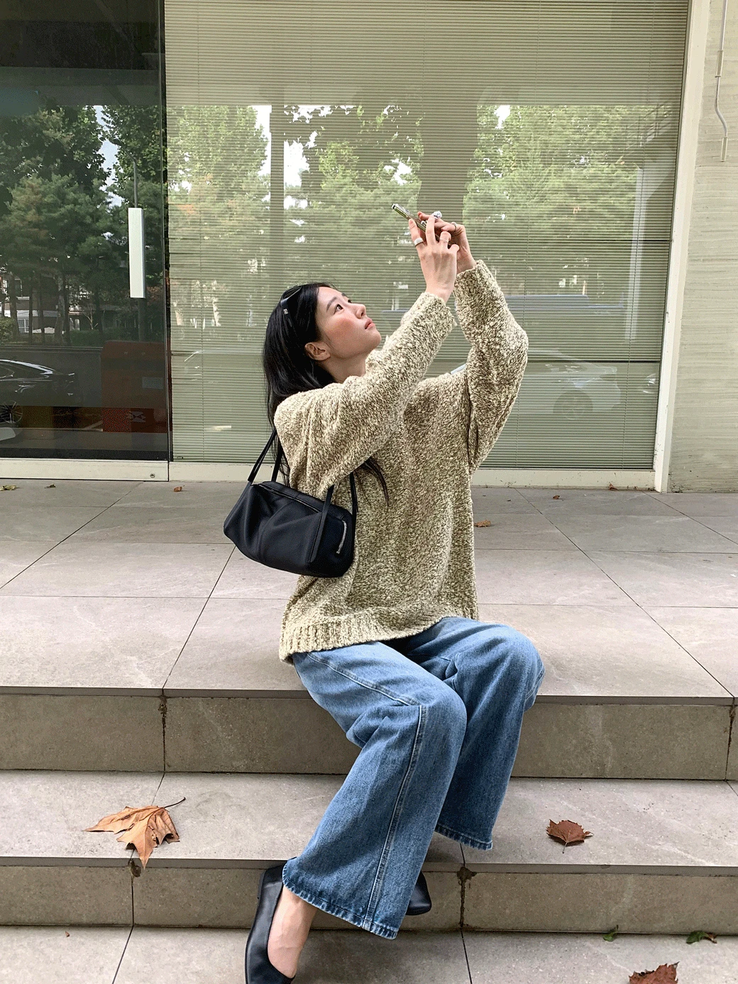 PM. Mixed Tone Round Neck Knit