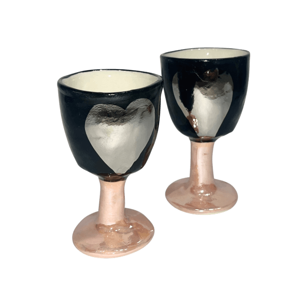 Black pink heart mini bowl