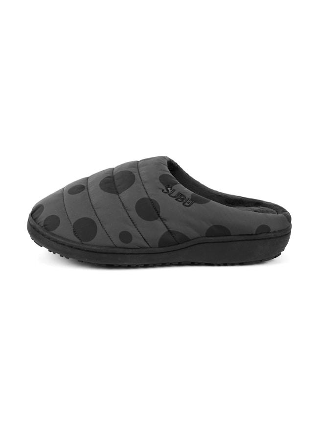 스부_ Down Sandal [Charcoal Snow Dot]