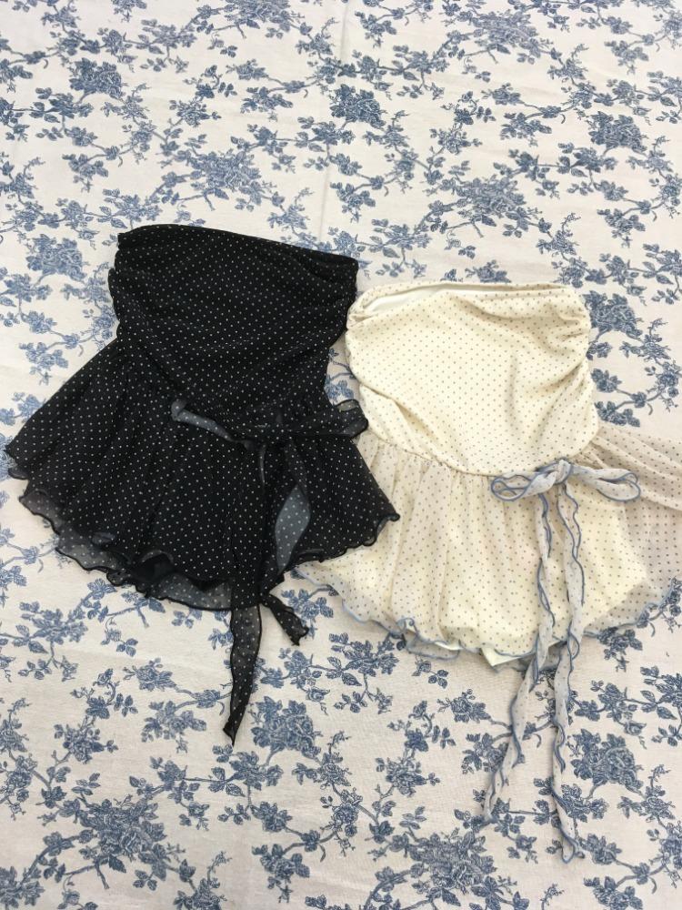 [select] Dot shirring skirt