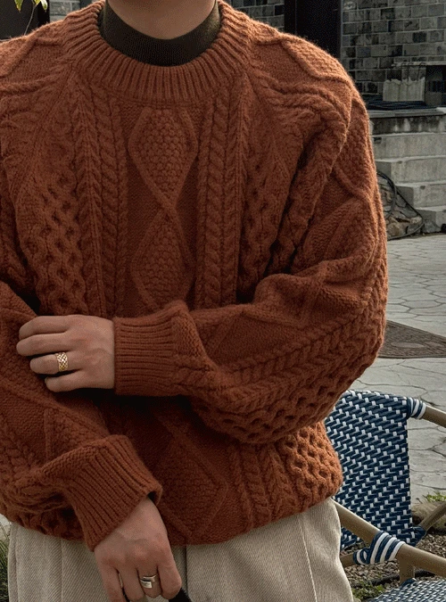 맨티크 피셔맨 케이블 헤비 스웨터