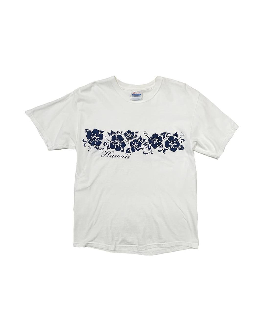 빈티지 헤인즈 화이트 하와이 반팔 티셔츠 | 후루츠패밀리