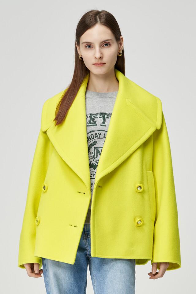 더블 숏 핸드메이드 울 캐시미어 자켓