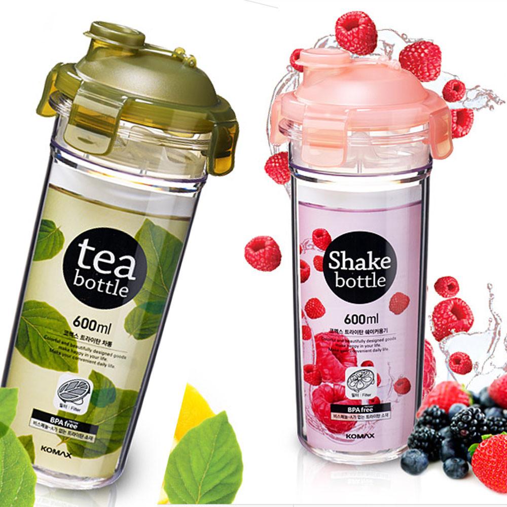 코멕스 트라이탄 쉐이커용기 차통 600ml 티보틀 휴대용물통 등산 헬스 스포츠 어린이집