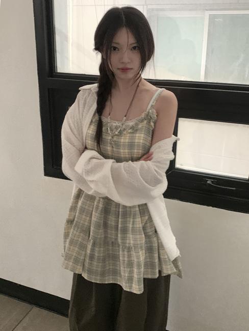 시프트에잇 [모리걸/MDPICK!] 슈슈 체크 레이어드 빈티지 원피스 2color